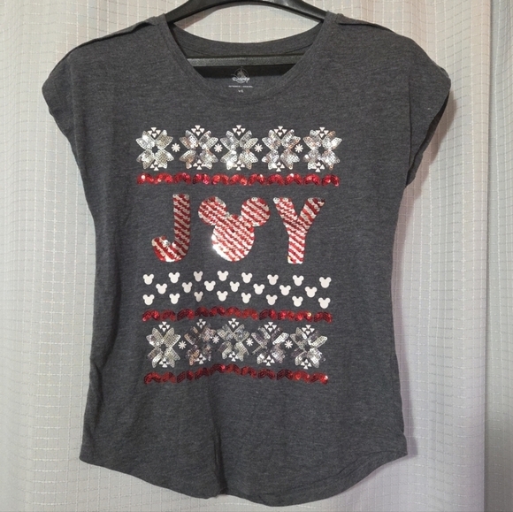 Disney Tops - Disney Parks Two Sided Sequins Christmas Joy T Shirt Size XS